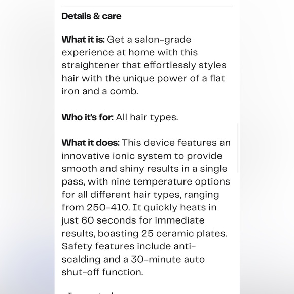 TYMO Ring Plus Hair Straightening Brush with Heat Glove NWOT - Picture 9 of 9